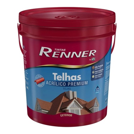 Tinta Renner Telhas  Acrílico Premium  Brilhante Cinza Claro 18 Litros 3207.45