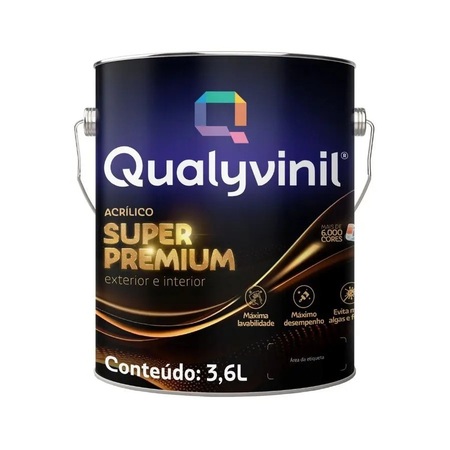 Tinta Acrílica Super Premium Qualyvinil Branco Fosco 3,6 Litros 9400.001.23