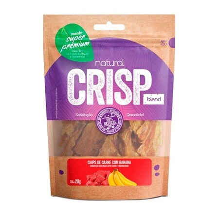 Snack Natural Crisp Chips Carne com Banana para Cães 20g