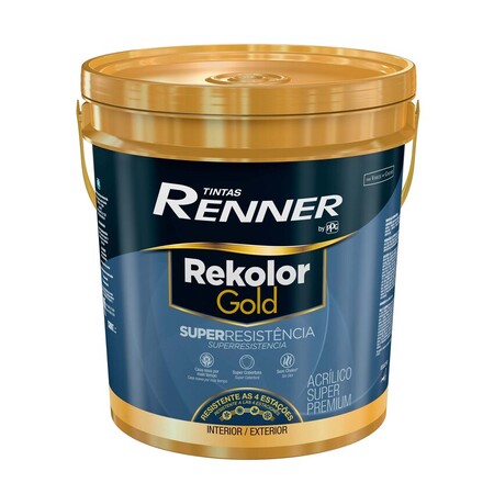 Tinta Renner Rekolor Gold Super Resistência Semibrilho Branco 16 Litros Rv3600.45
