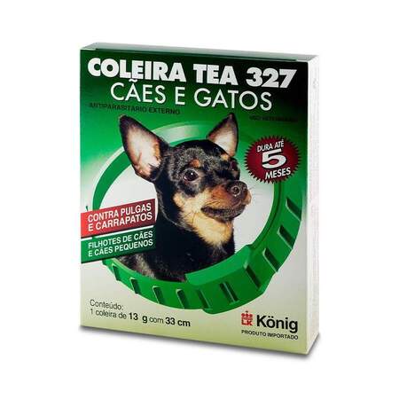 Coleira Tea König Antiparasitária Cães 33cm