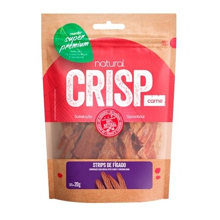 Snack Natural Crisp Strips Fígado para Cães 20g