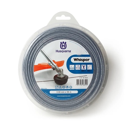 Fio para Roçadeira Whisper Cinza Husqvarna 3,0mm Donut 56m