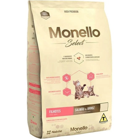 Ração Monello Select Gatos Filhotes Salmão e Arroz 15kg