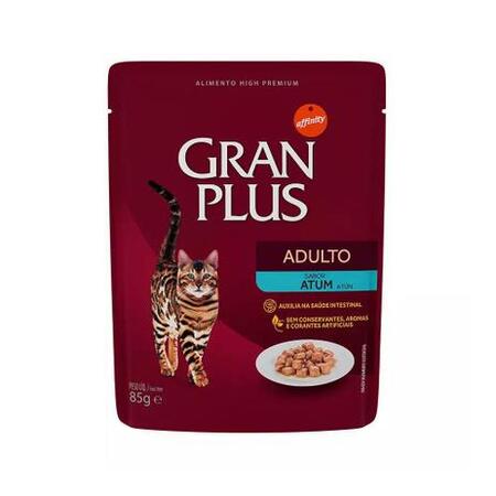 Ração Úmida Gran Plus Sachê para Gatos Adultos Sabor Atum 85g