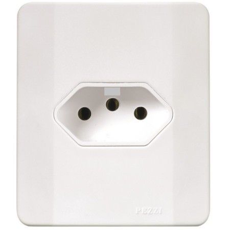 Tomada Pezzi 2P+T com Placa e Caixa Branca 250v 20A 60537