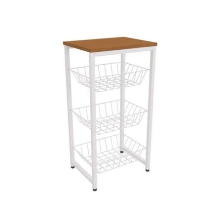 Fruteira 3 Cestos Kappesberg Canela/Branco