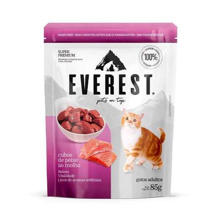 Ração Everest Gatos Adultos Peixe Sachê 85g