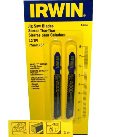 Serra Tico Tico Irwin para Madeira Encaixe T12 Dentes 75mm com 2 Peças IW14053