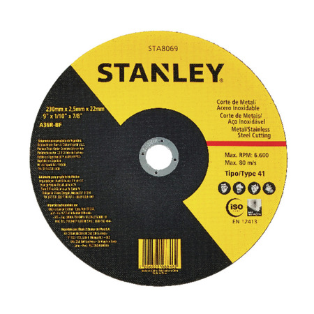 Disco de Corte Fino Stanley Metal / Inox 9’’ 8069