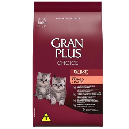 Ração Gran Plus Choice Gato Filhotes Sabor Frango e Carne 10,1Kg