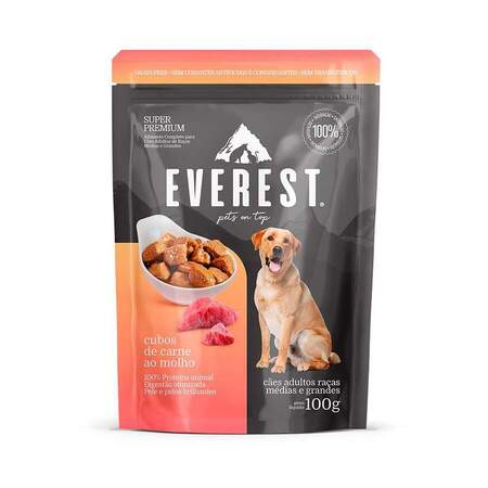 Ração Everest Cães Raças Médias/Grandes Carne Sachê 100g