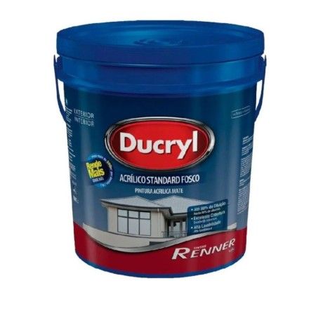 Tinta Ducryl Renner Acrílico Standard Branco Fosco Rende Mais 18 Litros 4701.45