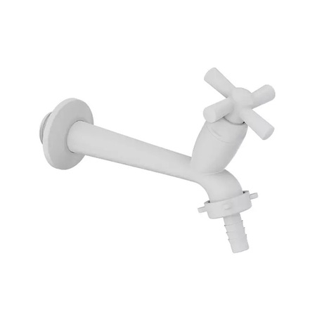 Torneira Para Tanque/Mangueira Tigre Branco 15cm 457