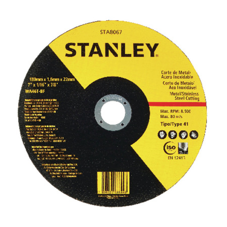 Disco de Corte Fino Stanley Metal / Inox 7’’ 8067