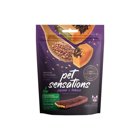 Petisco Bifinho Pet Sensations Petitos Papaia e Linhaça 300g