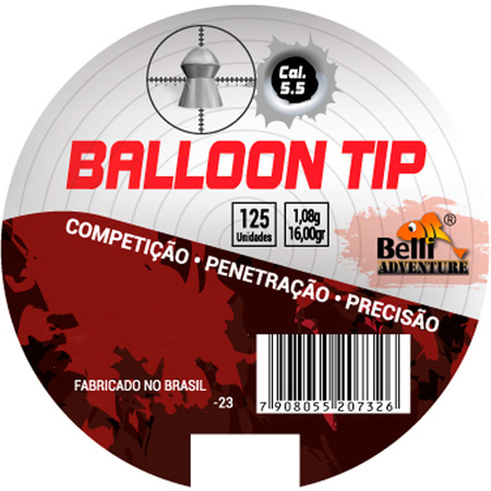 Kit 3 Chumbinho Balloon Tip 5,5mm 125 Un Precisão Perfuração