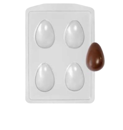 Forma de ovo liso com silicone 4 ovos de 50 Gramas