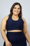 Top Bolha Nadador Suplex Fitness Compressão Azul (Plus Size)