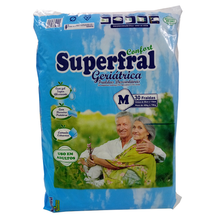 Fralda Adulto Mega M (Superfral) - Pacote com 30 Unidades