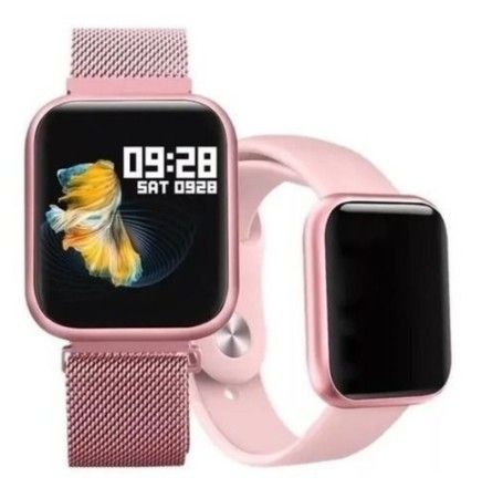 Relógio Smartwatch P70 com Duas Pulseiras - Rose