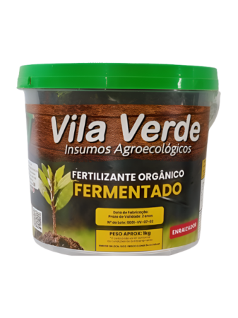 Fertilizante Orgânico Fermentado Vila Verde balde com 1kg Linha Premium