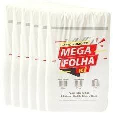 Papel Toalha Branco Simples com 6 fardos de 1.000 folhas cada