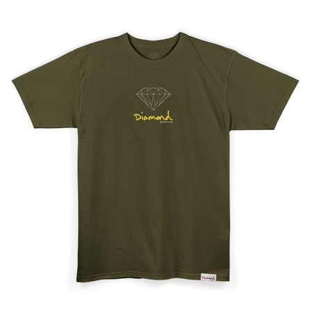 Camiseta Diamond Supply Small Brilliant Logo Tee - Military Green