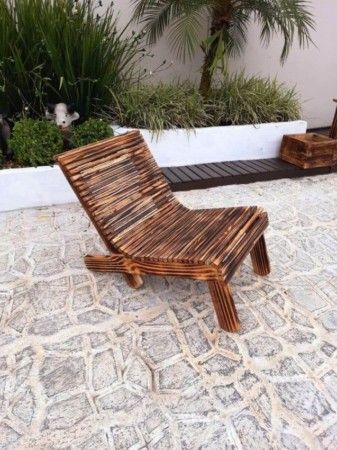 Cadeira para Jardim de Madeira Maciça Bv Magazine