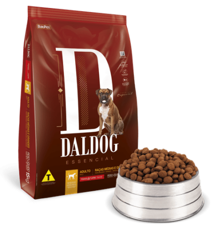 Dal Dog Essencial Adulto Raças Medias/Grandes Carne e Frango 15kg