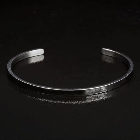 Bracelete Cuff Slim de Aço Prata - Key Design