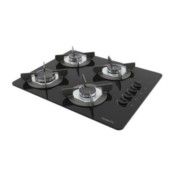 Fogão cooktop 4 BOCAS m.vidro preto inox SAFE 4 27001301  Fogatti - Tomio