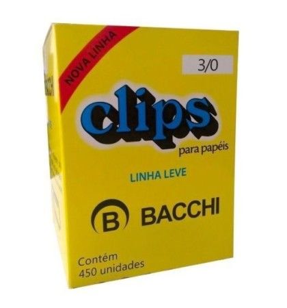 Clips N.3/0 Galvanizado Cx 450 Un Linha Leve Bacchi