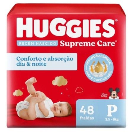 Fralda Huggies Supreme Care P (Recém Nascido) C/ 48 Un.