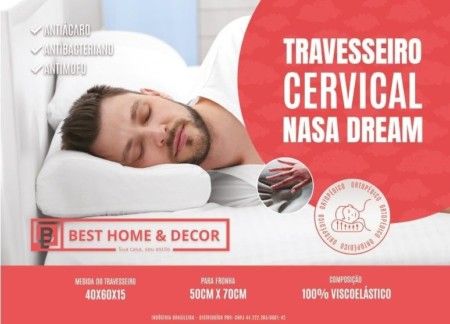 Travesseiro Best Home Dream Cervical Ortopédico Viscoelástico 50cm x 70cm