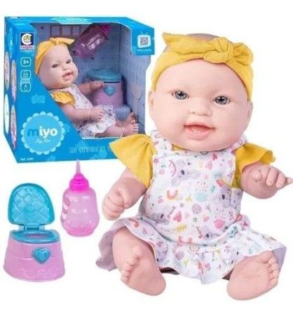 Boneca Bebe Reborn Miyo Faz Xixi Mamadeira Penico 2497