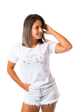 Camiseta feminina Zatom Cosmos Branca