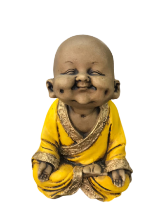 Buda de Gesso Artesanal - Amarelo