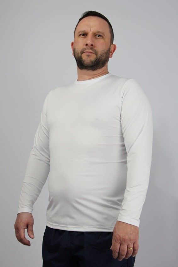 Kit 3 Camisetas Térmicas Masculina Plus Size Uv50 (G1, Branco