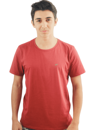 Camiseta masculina cânhamo vermelha