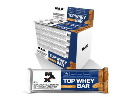 top whey bar max titanium 12 unidades 41g-  sabor amendoim