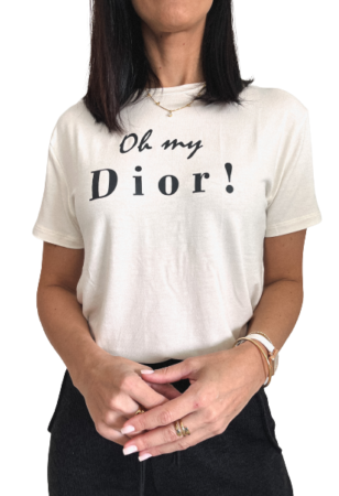 T-shirt Viscolycra Off White Oh my Dior