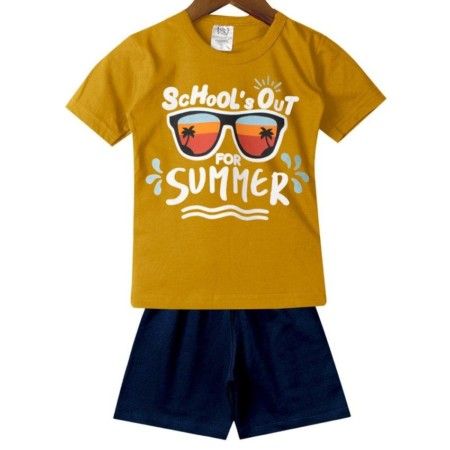 Conjunto Infantil Menino Camiseta Summer e Shorts Marinho - Magia Baby
