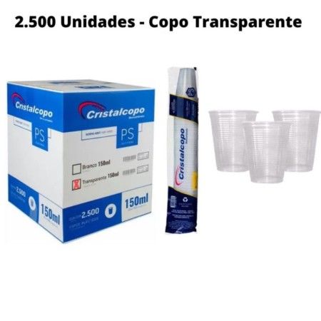 Copo 150ml transp. cx C/2.500 copos