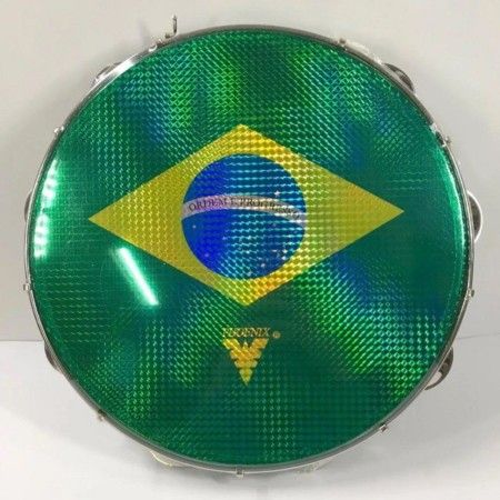 Pandeiro Acrílico 12 Pele Brasil Verde PHX m! 97A