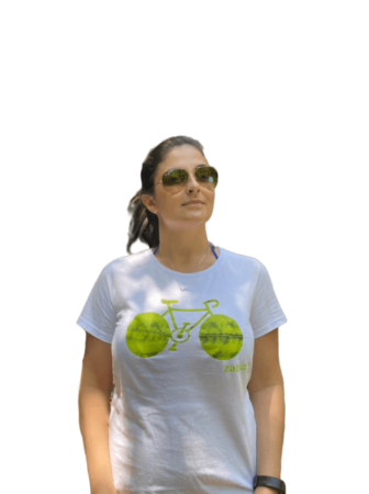 Camiseta feminina Zatom bicicleta Branca