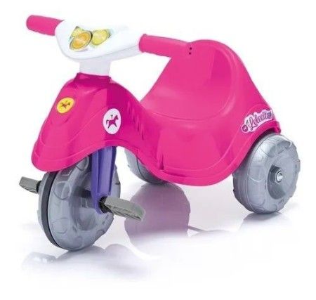Mami Brinquedos - Black Friday Promoção - Triciclo Passeio e Pedal p/ 2  Crianças - Moto Duo Calesita