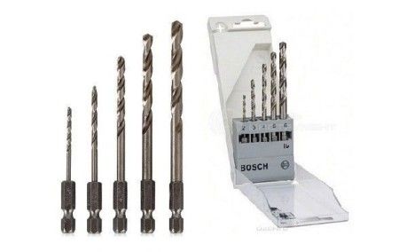 Jg broca aco rapido de encaixe 1/4¨com 5 pcs ref.517 bosch