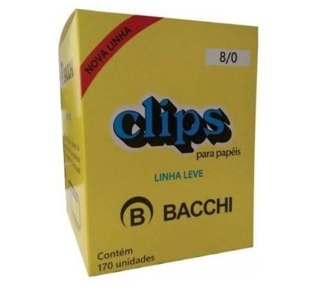 Clips N.8/0 Galvanizado Cx 170 Un Linha Leve Bacchi