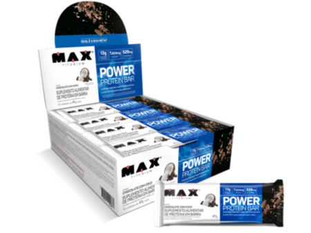 Power Protein bar  max titanium -12 unidades de 41g - sabor chocolate com coco